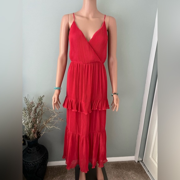 & Other Stories Women's red 100% POLYESTER Midi Dress size 12 Color red - Picture 3 of 16